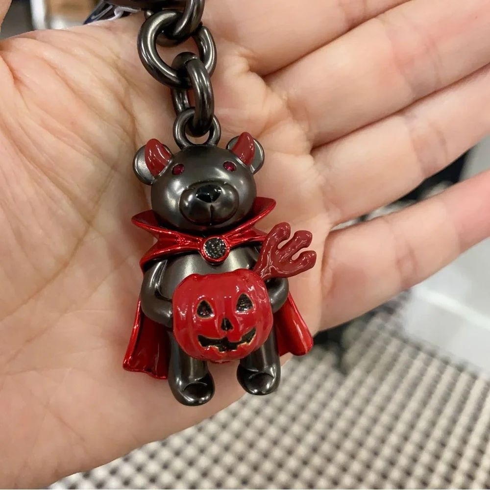 NWT Coach Halloween Devil Bear Bag Charm CW482